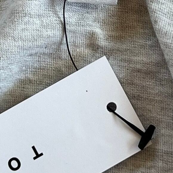 Topshop Heather Grey Scoop Tie Back Accent Side Slit Women's New Relaxed Fit Top - Picture 7 of 9